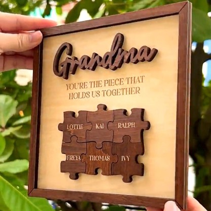 Custom Mother's Day Puzzle Sign Grandma You Are The Piece That Holds us Together