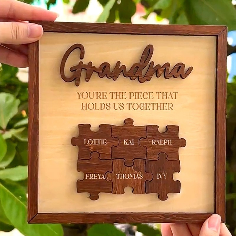 Custom Mother's Day Puzzle Sign Grandma You Are The Piece That Holds us Together