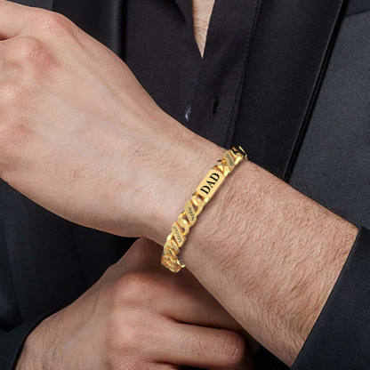 Mother's Day Gift DAD and MOM Cuban Link Bracelet