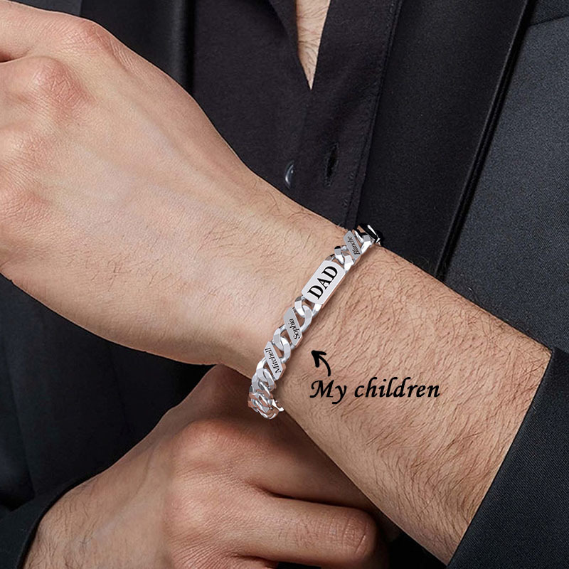 Mother's Day Gift DAD and MOM Cuban Link Bracelet