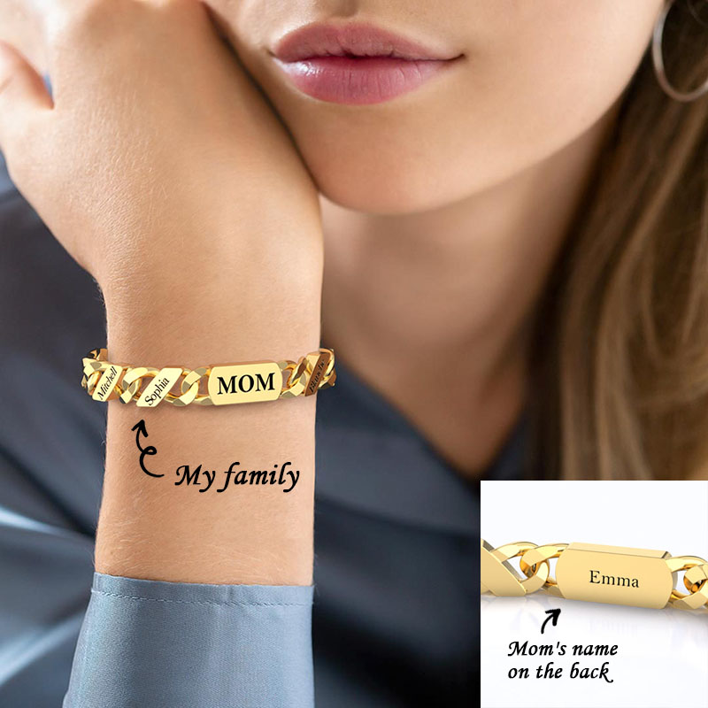 Mother's Day Gift Cuban Link MOM Bracelet