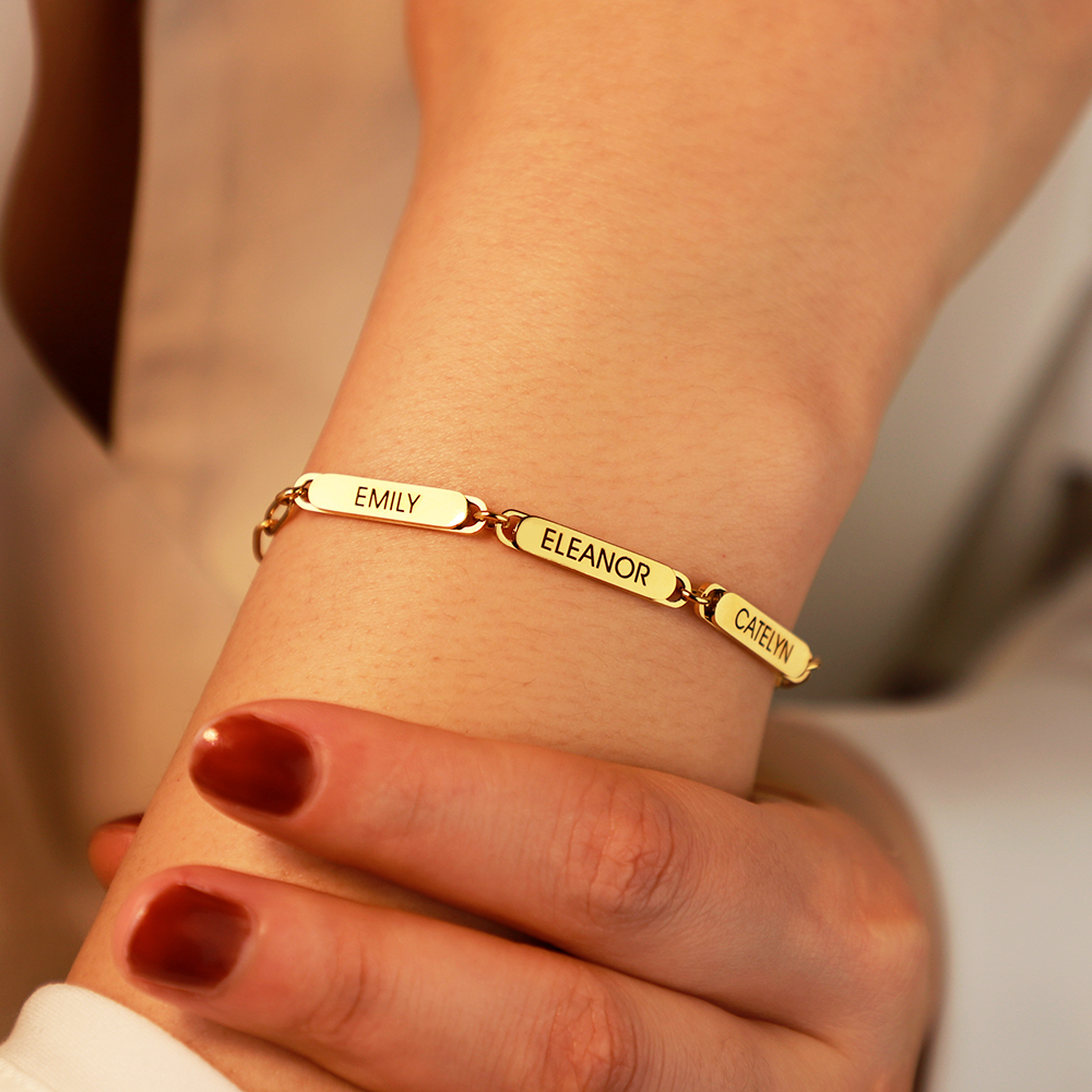 Personalized Chain Link Bracelet With Custom Charms For Her