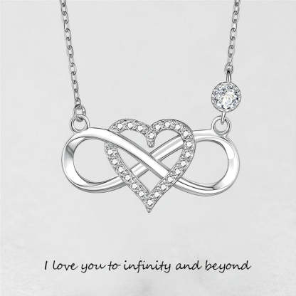 Infinity Heart Necklace With Diamond inlaid