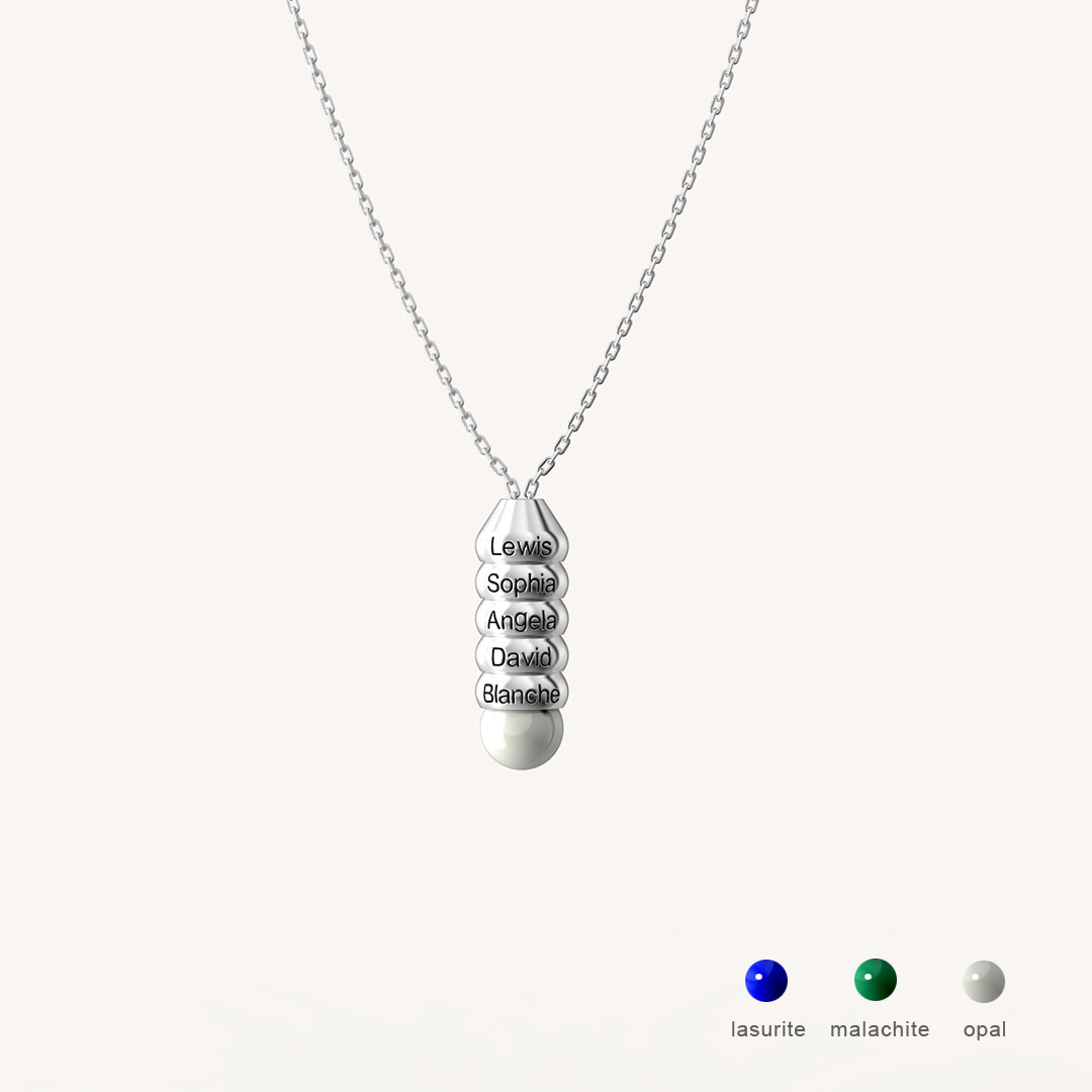 "Caterpillar" Energy Stone Conical Bead Necklace