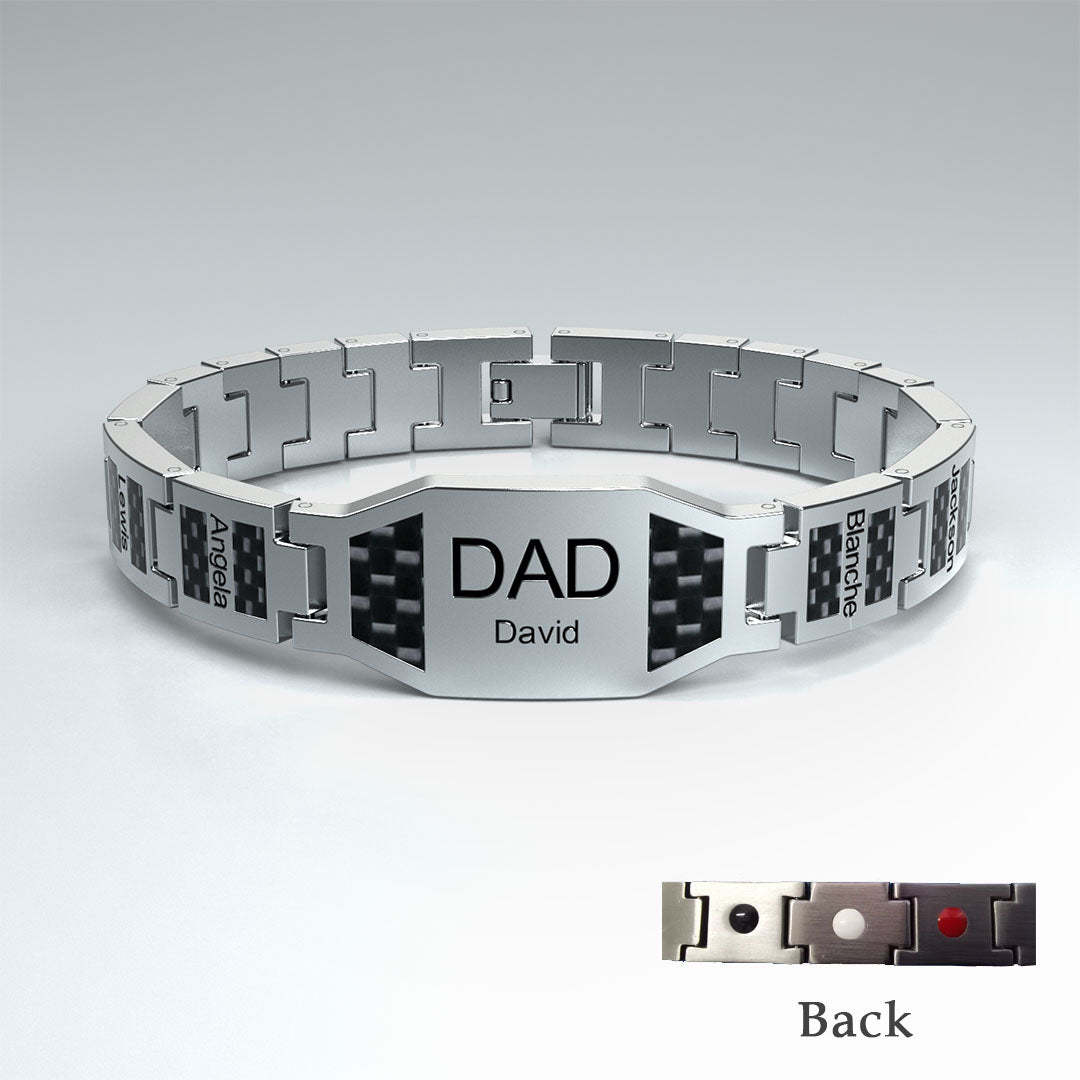 Father's Day - Personalized Magnetic Therapy Bracelet for Men