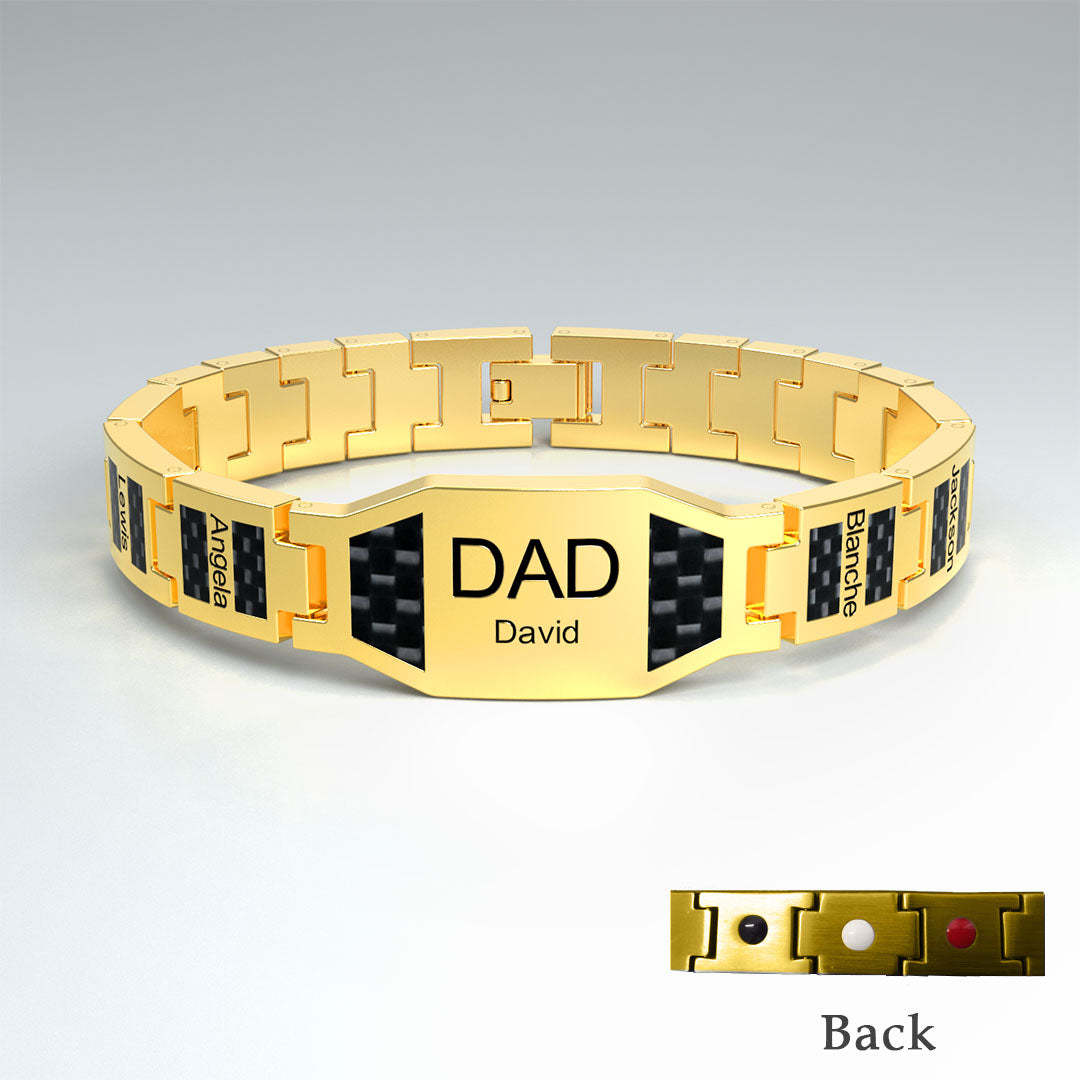 Father's Day - Personalized Magnetic Therapy Bracelet for Men