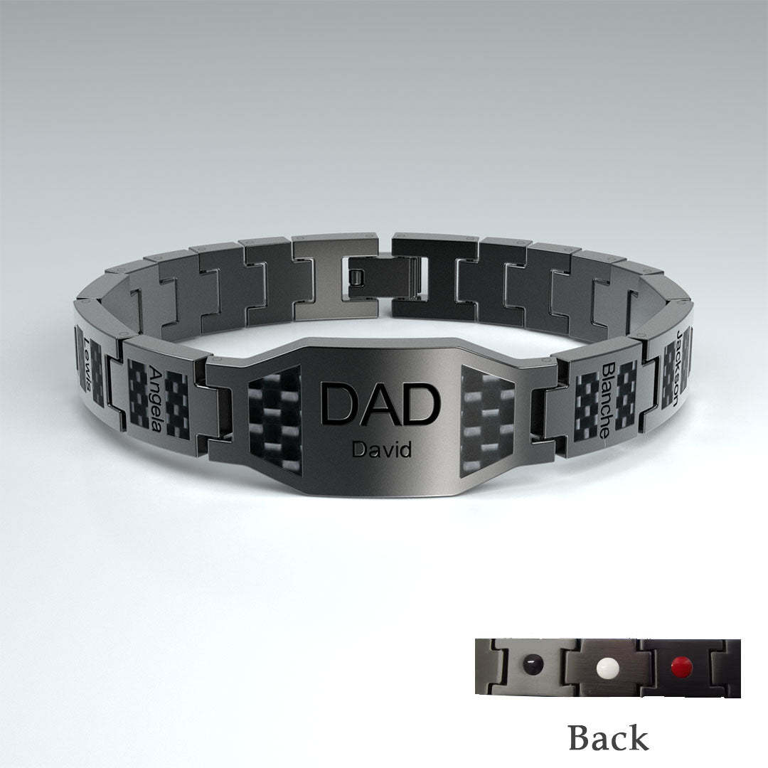 Father's Day - Personalized Magnetic Therapy Bracelet for Men