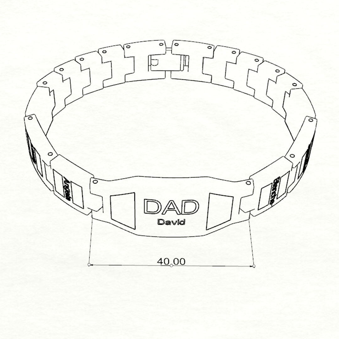 Father's Day - Personalized Magnetic Therapy Bracelet for Men