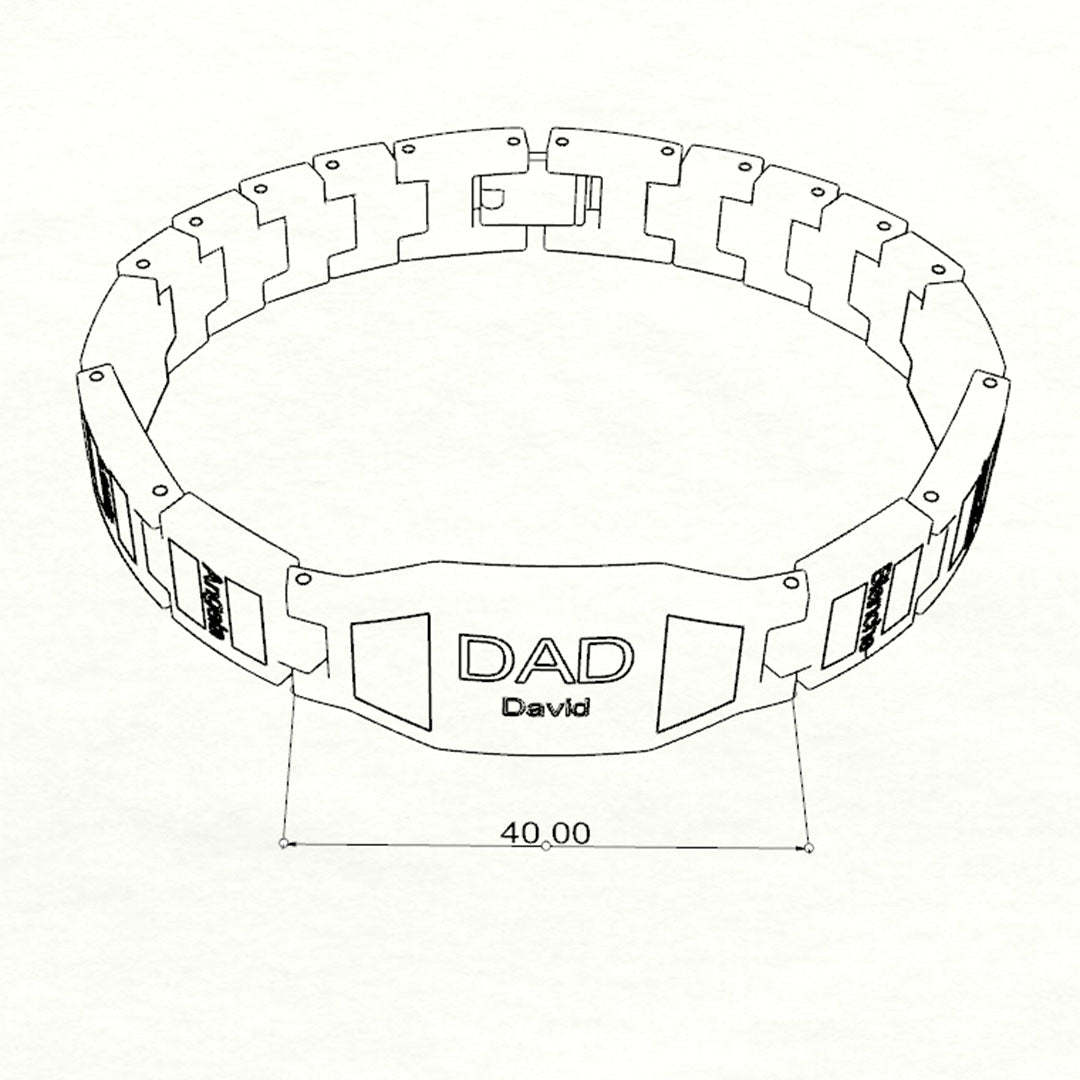 Father's Day - Personalized Magnetic Therapy Bracelet for Men