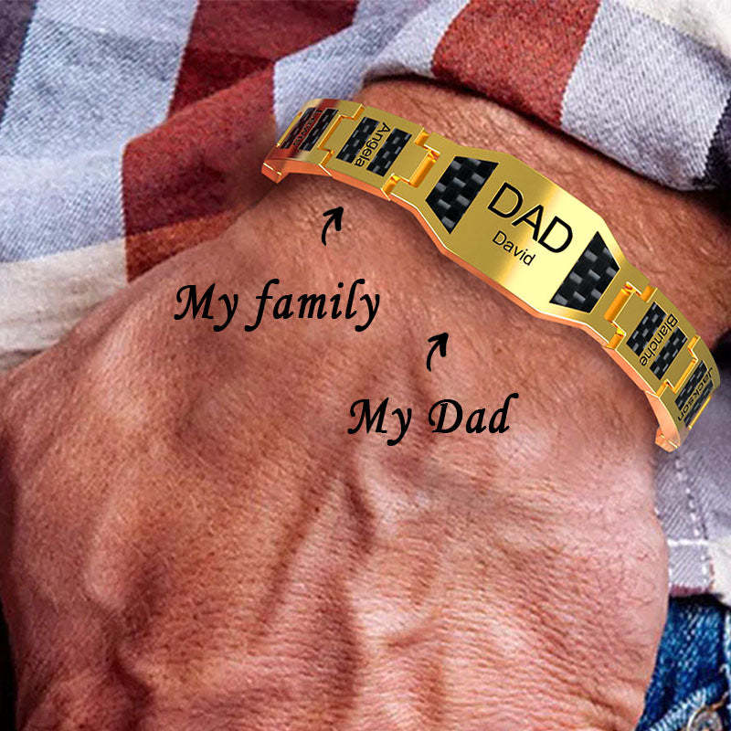 Father's Day - Personalized Magnetic Therapy Bracelet for Men