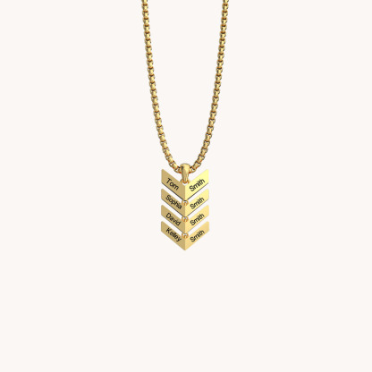 Custom Engraved Family Tree Arrow Pendant Necklace