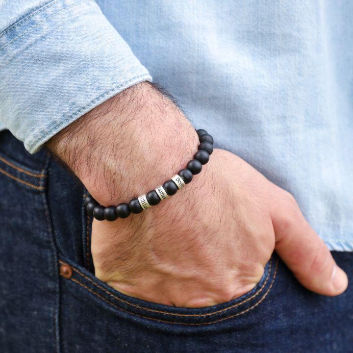 Customized Lava Tiger Eye Stone Beads Bracelet for Men