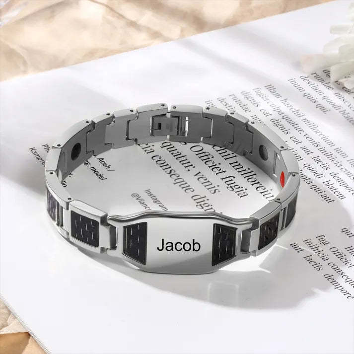 Personalized Men Bracelet wtih Name Custom Stainless Steel Bracelet For Him