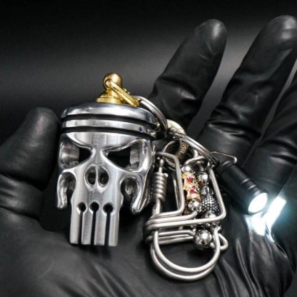 🎃Halloween Early Sale🎃 Piston art skull keychain (pendant/flashlight/bottle opener)