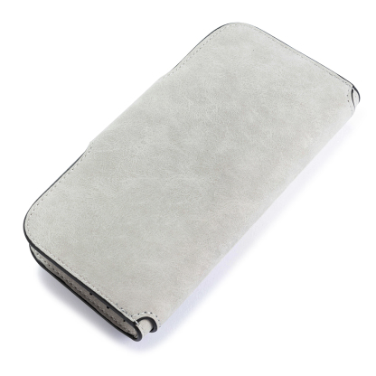 Long Style Photo Wallets Custom Inscription Photo Engraved Wallet Grey