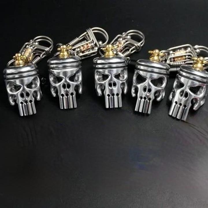 🎃Halloween Early Sale🎃 Piston art skull keychain (pendant/flashlight/bottle opener)