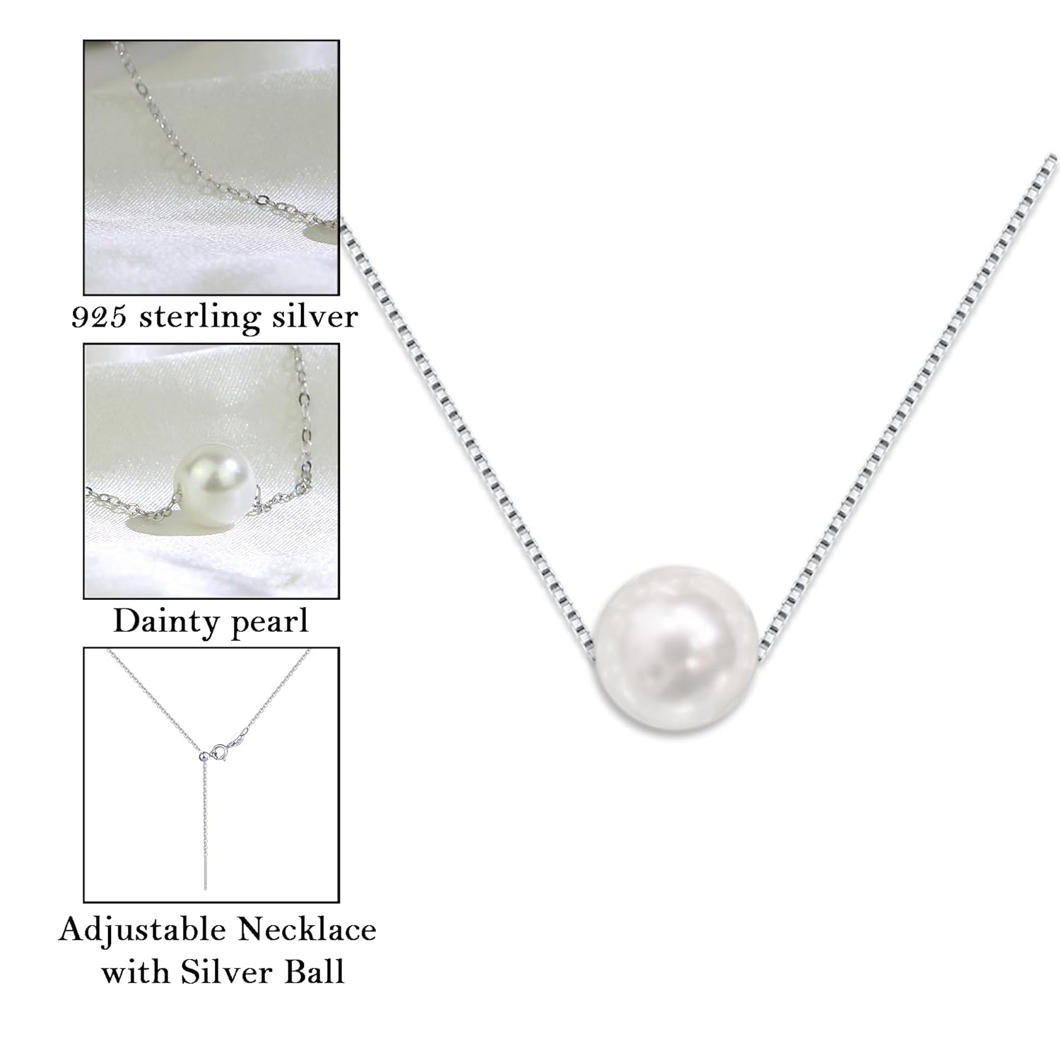 Sereney 10th Birthday Gifts for Girl Sterling Silver Pink Pearl Necklace as Gifts for 10 Year Old, Adjustable Length 10 Birthday Ideas for Teens Trendy 2025
