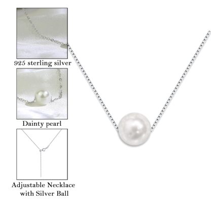 Sereney 10th Birthday Gifts for Girl Sterling Silver Pink Pearl Necklace as Gifts for 10 Year Old, Adjustable Length 10 Birthday Ideas for Teens Trendy 2025
