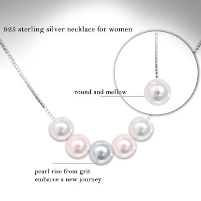 Sereney 10th Birthday Gifts for Girl Sterling Silver Pink Pearl Necklace as Gifts for 10 Year Old, Adjustable Length 10 Birthday Ideas for Teens Trendy 2025