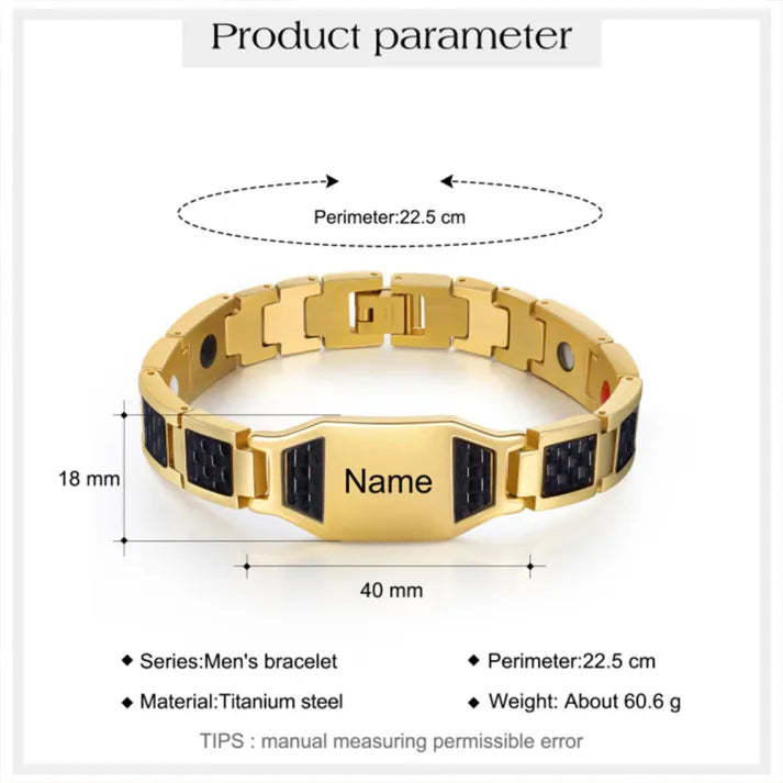 Personalized Men Bracelet wtih Name Custom Stainless Steel Bracelet For Him