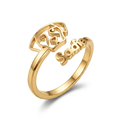 International Dog Day🎁 Personalized Dog Breed & Name Ring