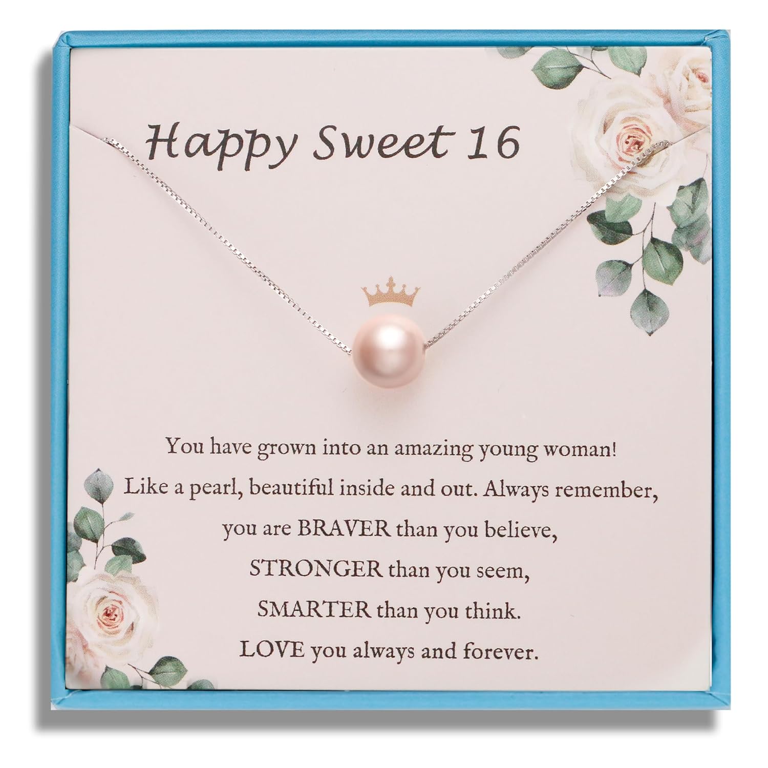 Sereney 10th Birthday Gifts for Girl Sterling Silver Pink Pearl Necklace as Gifts for 10 Year Old, Adjustable Length 10 Birthday Ideas for Teens Trendy 2025