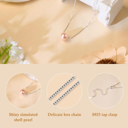 Sereney 10th Birthday Gifts for Girl Sterling Silver Pink Pearl Necklace as Gifts for 10 Year Old, Adjustable Length 10 Birthday Ideas for Teens Trendy 2025