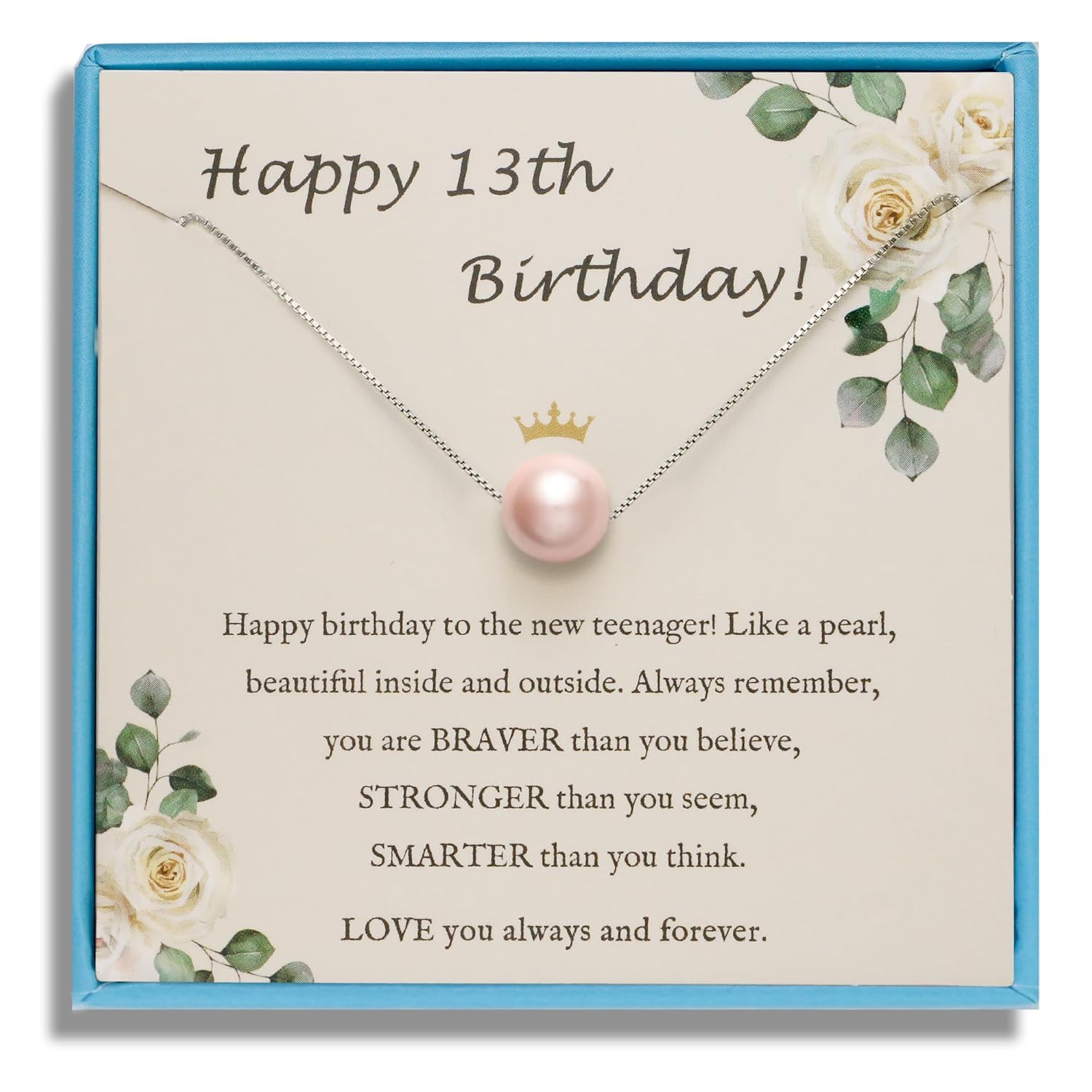 Sereney 10th Birthday Gifts for Girl Sterling Silver Pink Pearl Necklace as Gifts for 10 Year Old, Adjustable Length 10 Birthday Ideas for Teens Trendy 2025