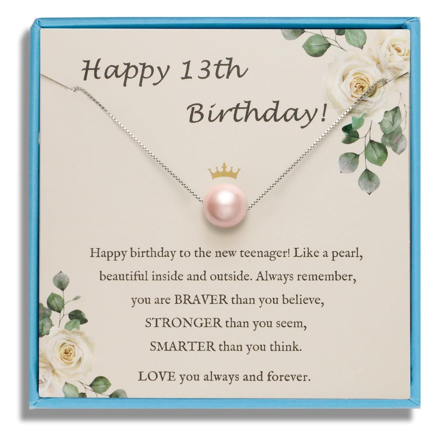 Sereney 10th Birthday Gifts for Girl Sterling Silver Pink Pearl Necklace as Gifts for 10 Year Old, Adjustable Length 10 Birthday Ideas for Teens Trendy 2025