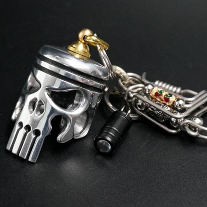 🎃Halloween Early Sale🎃 Piston art skull keychain (pendant/flashlight/bottle opener)