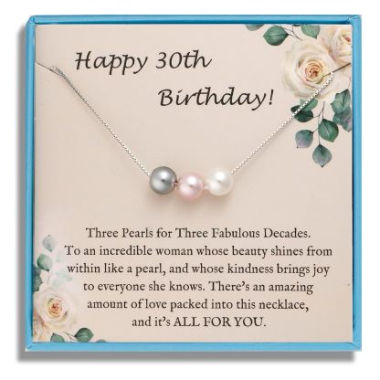 Sereney 10th Birthday Gifts for Girl Sterling Silver Pink Pearl Necklace as Gifts for 10 Year Old, Adjustable Length 10 Birthday Ideas for Teens Trendy 2025