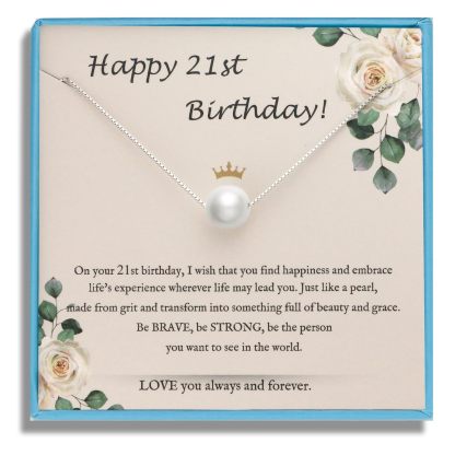 Sereney 10th Birthday Gifts for Girl Sterling Silver Pink Pearl Necklace as Gifts for 10 Year Old, Adjustable Length 10 Birthday Ideas for Teens Trendy 2025