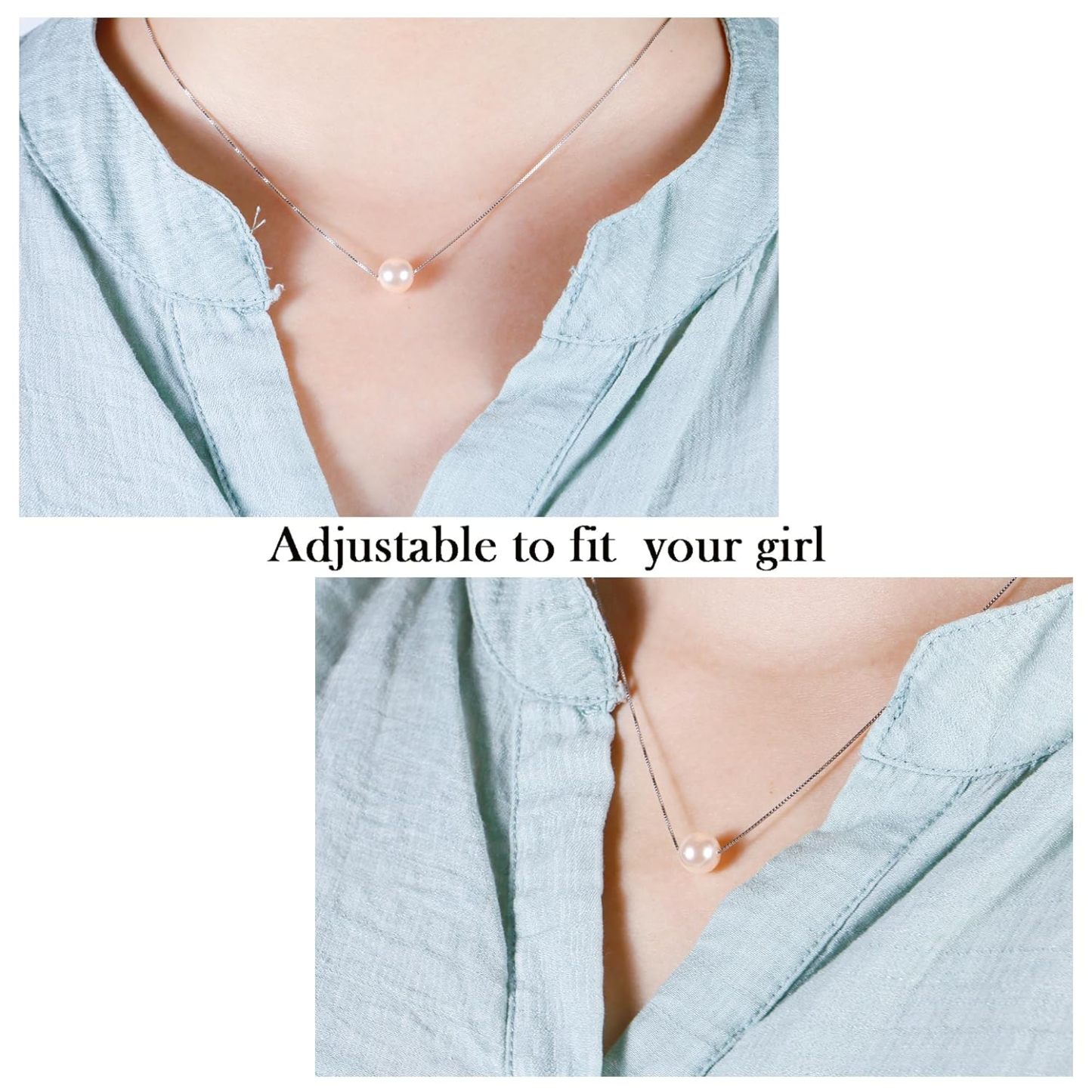 Sereney 10th Birthday Gifts for Girl Sterling Silver Pink Pearl Necklace as Gifts for 10 Year Old, Adjustable Length 10 Birthday Ideas for Teens Trendy 2025