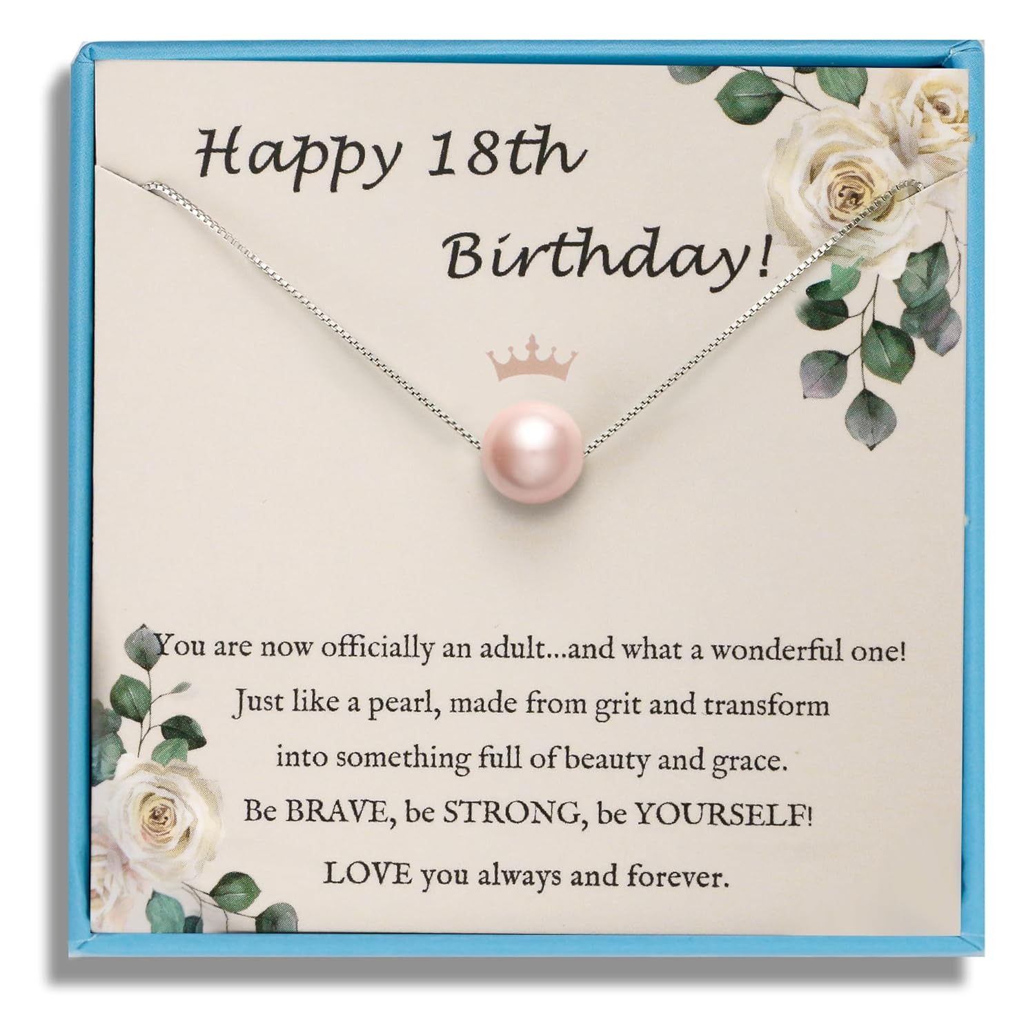 Sereney 10th Birthday Gifts for Girl Sterling Silver Pink Pearl Necklace as Gifts for 10 Year Old, Adjustable Length 10 Birthday Ideas for Teens Trendy 2025