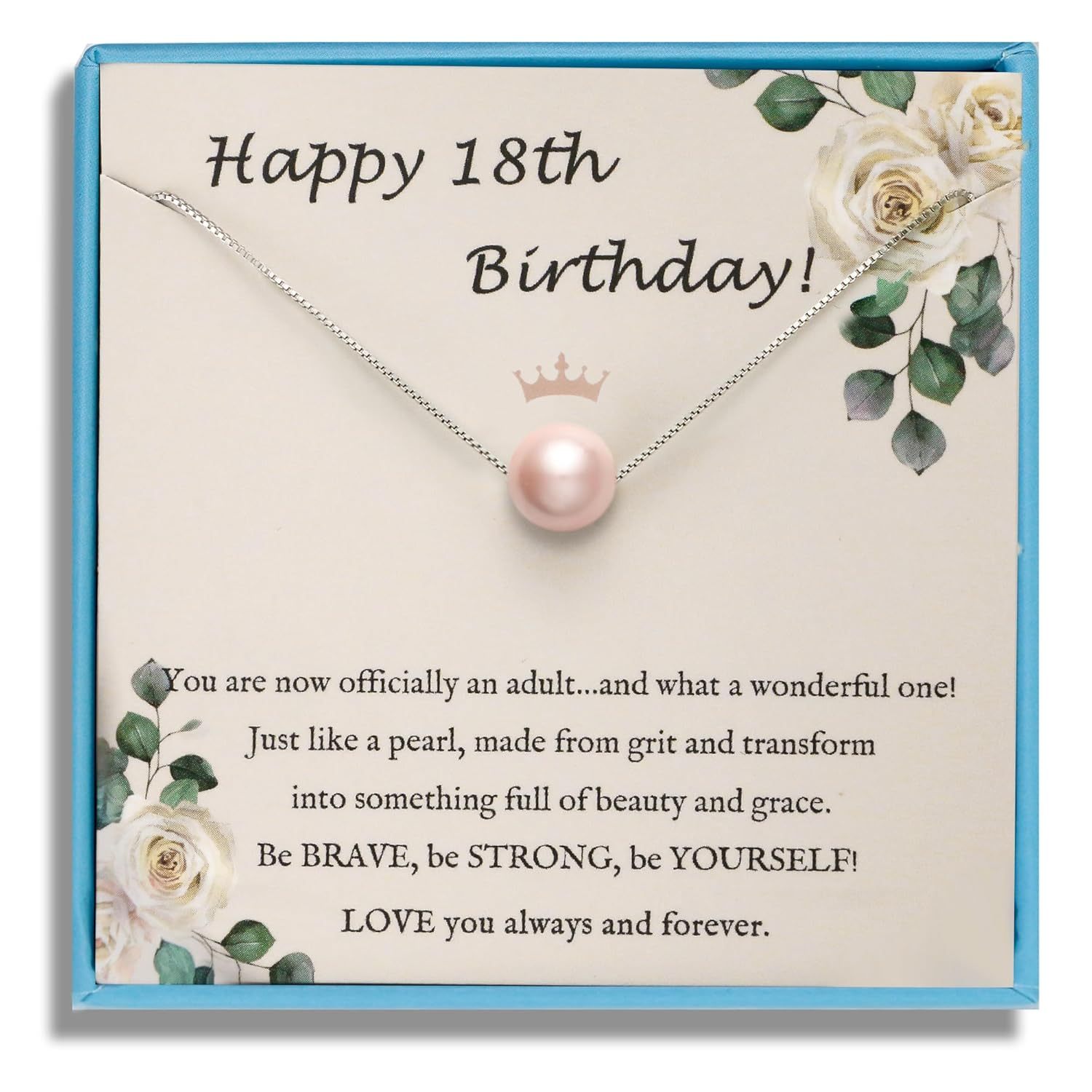 Sereney 10th Birthday Gifts for Girl Sterling Silver Pink Pearl Necklace as Gifts for 10 Year Old, Adjustable Length 10 Birthday Ideas for Teens Trendy 2025