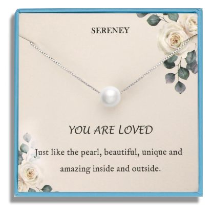 Sereney 10th Birthday Gifts for Girl Sterling Silver Pink Pearl Necklace as Gifts for 10 Year Old, Adjustable Length 10 Birthday Ideas for Teens Trendy 2025