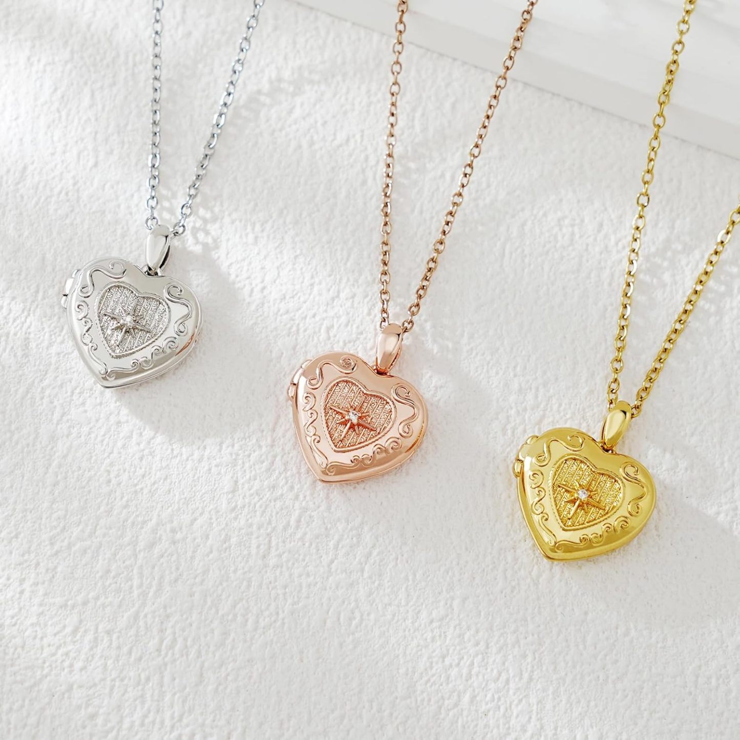 Personalized Heart Locket Necklace for Women Love God Cupid Necklace with Picture Inside