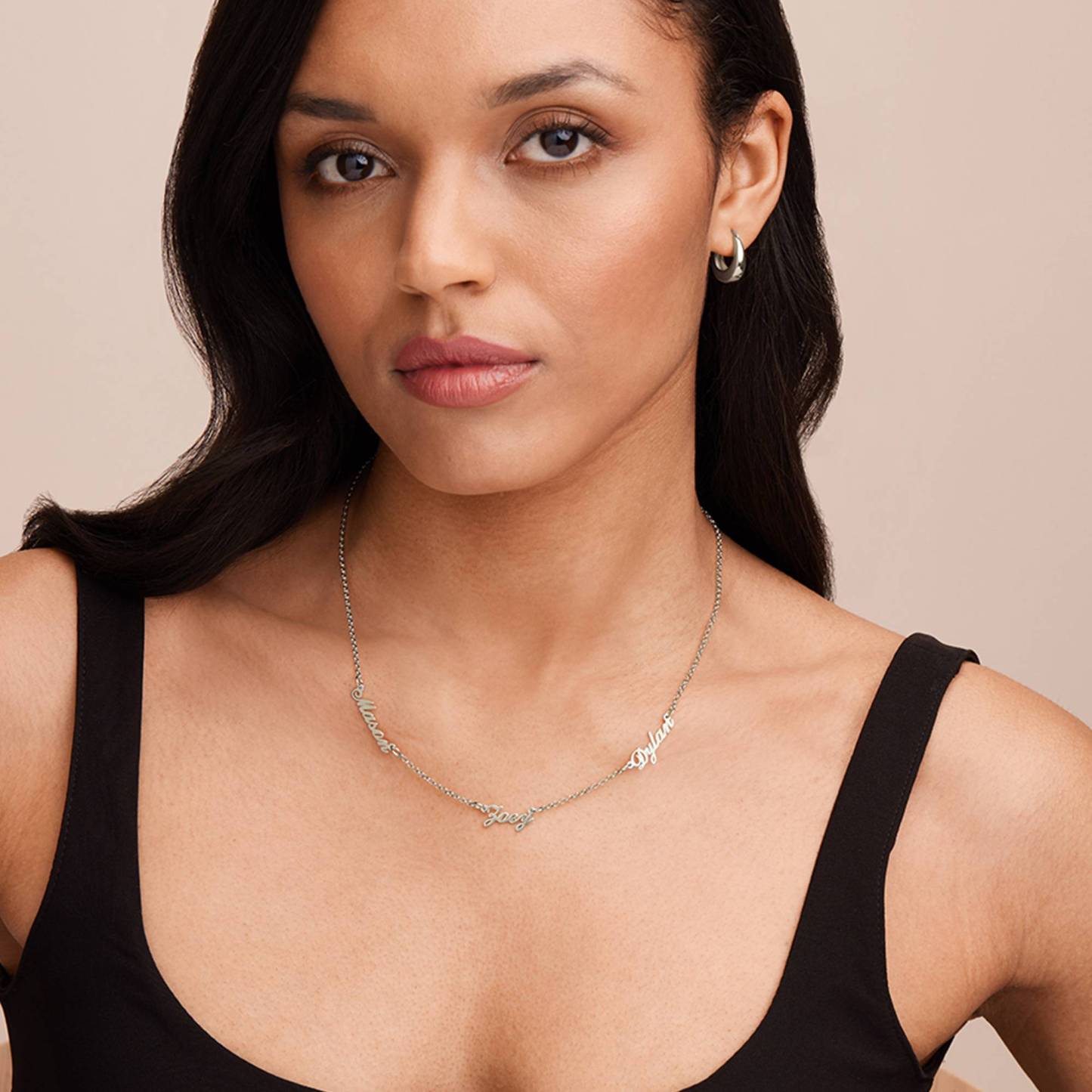 Diamond Multiple Name Necklace Chain