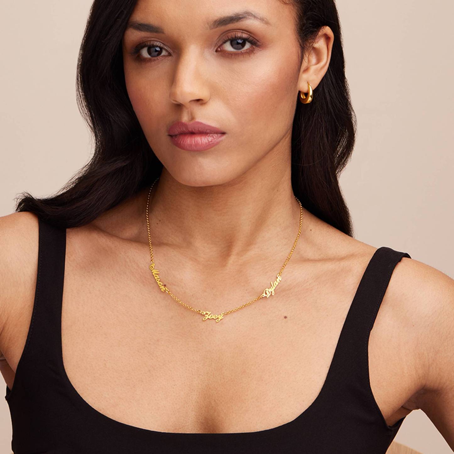 Diamond Multiple Name Necklace Chain