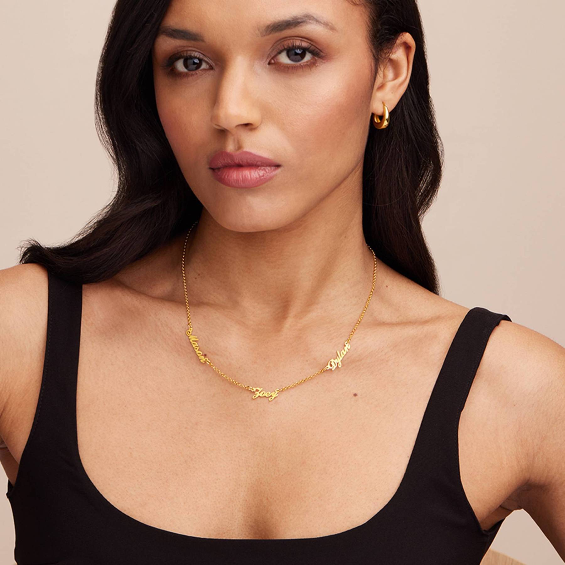 Diamond Multiple Name Necklace Chain