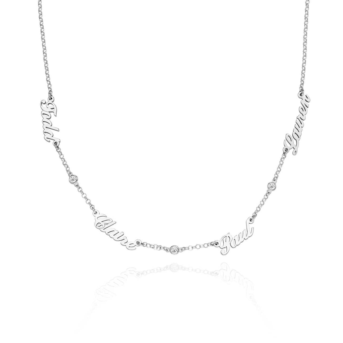 Diamond Multiple Name Necklace Chain