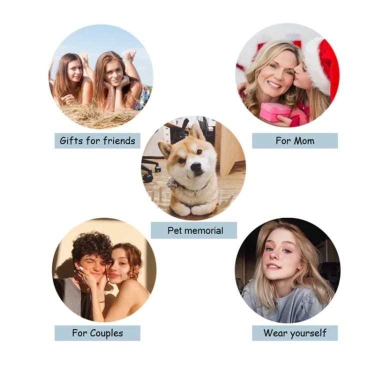 Dog Paw Pet Photo Inside Projection Necklace
