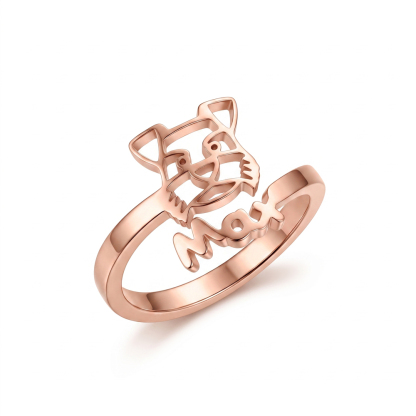International Dog Day🎁 Personalized Dog Breed & Name Ring
