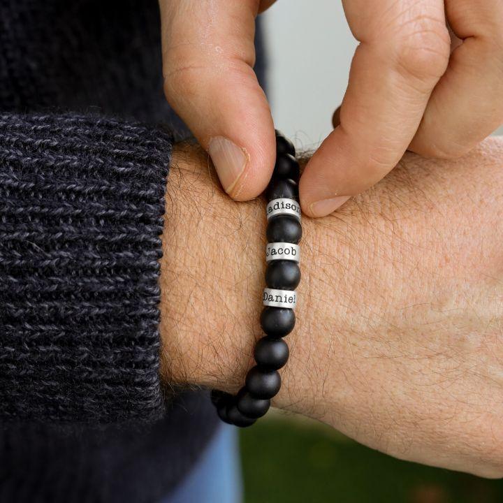 Customized Lava Tiger Eye Stone Beads Bracelet for Men
