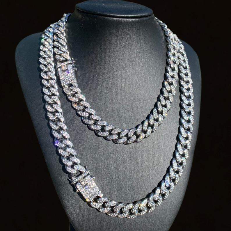 14mm Width Iced Out Cuban Link Chain