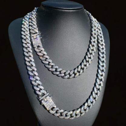 14mm Width Iced Out Cuban Link Chain