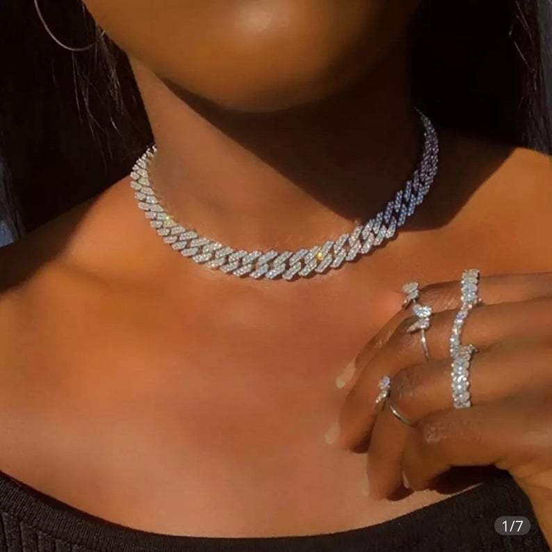 14mm Width Iced Out Cuban Link Chain