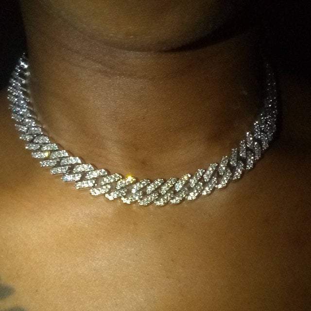 14mm Width Iced Out Cuban Link Chain