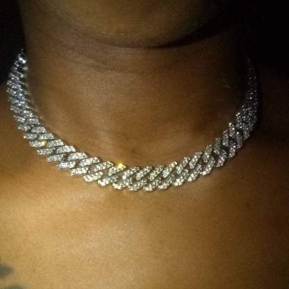 14mm Width Iced Out Cuban Link Chain