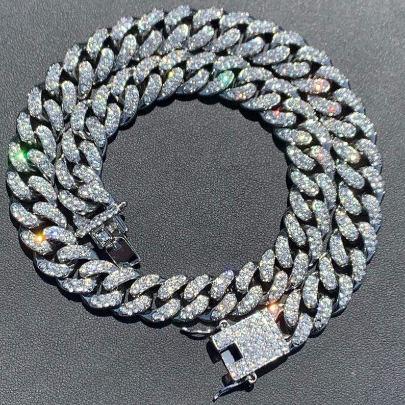 14mm Width Iced Out Cuban Link Chain